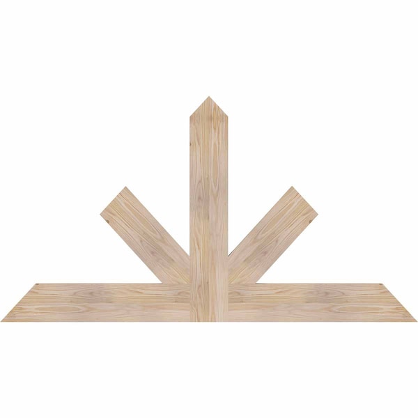 Ekena Millwork Saratoga Smooth Timber Gable Bracket, Douglas Fir, 60"W x 32"H x 1 1/2"D x 5 1/2"F, 13/12 Pitch GBW060X32X0206SAR00SDF - main